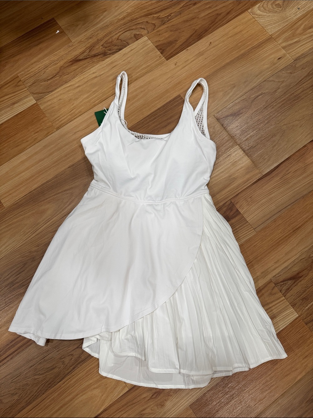 HALARA White Pleated Mini Dress